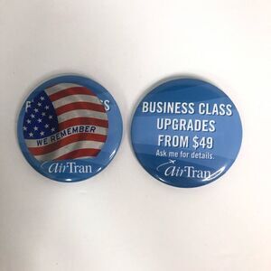 airtran pin badge business class upgrades costumer‎ service employee we remember